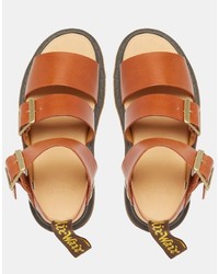 Женские коричневые босоножки от Dr. Martens