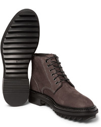 Мужские коричневые ботинки из нубука от Lanvin