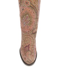 Коричневые ботфорты из плотной ткани от Etro