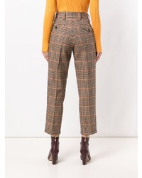 Женские коричневые брюки-галифе в клетку от Pt01