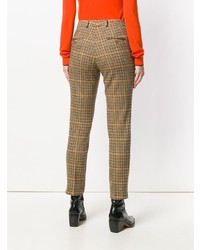 Женские коричневые брюки-галифе в клетку от Etro