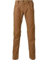 Мужские коричневые вельветовые джинсы от Armani Jeans
