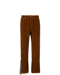 Мужские коричневые вельветовые джинсы от Palm Angels