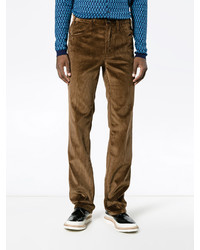 Мужские коричневые вельветовые классические брюки от Prada