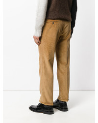 Мужские коричневые вельветовые классические брюки от Pt01