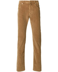 Мужские коричневые вельветовые классические брюки от Jacob Cohen