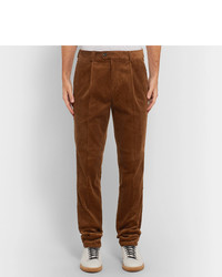 Мужские коричневые вельветовые классические брюки от Brunello Cucinelli