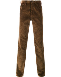 Мужские коричневые вельветовые классические брюки от Prada