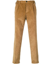 Мужские коричневые вельветовые классические брюки от Pt01