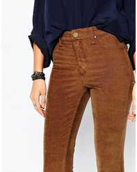 Коричневые вельветовые узкие брюки от Blank NYC