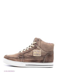 Мужские коричневые высокие кеды из плотной ткани от Dino Ricci