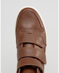 Мужские коричневые высокие кеды от Asos