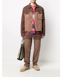 Мужские коричневые джинсы в стиле пэчворк от Diesel