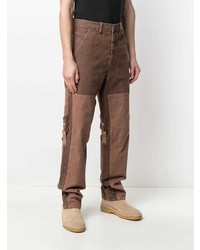 Мужские коричневые джинсы в стиле пэчворк от Diesel