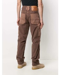 Мужские коричневые джинсы в стиле пэчворк от Diesel