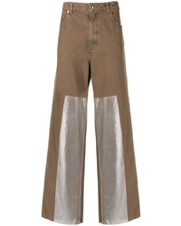Мужские коричневые джинсы в стиле пэчворк от Eckhaus Latta