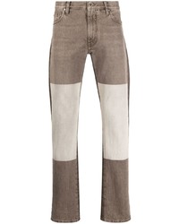 Мужские коричневые джинсы в стиле пэчворк от Off-White