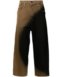 Мужские коричневые джинсы с принтом тай-дай от Eckhaus Latta