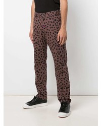 Мужские коричневые джинсы с принтом от Pleasures