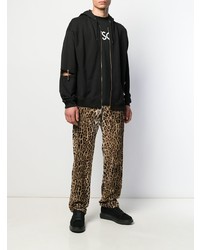 Мужские коричневые джинсы с принтом от Versace