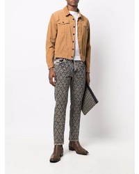 Мужские коричневые джинсы с принтом от Diesel