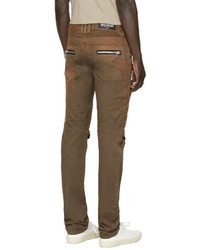 Мужские коричневые джинсы от Balmain