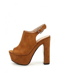 Коричневые замшевые босоножки на каблуке от Sergio Todzi