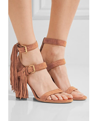 Женские коричневые замшевые босоножки от Chloé