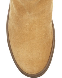 Коричневые замшевые ботильоны на танкетке от Common Projects