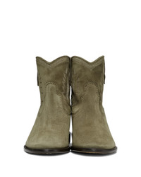 Коричневые замшевые ботильоны с вышивкой от Isabel Marant