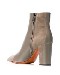 Коричневые замшевые ботильоны от Santoni