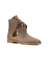 Коричневые замшевые ботильоны от Unützer