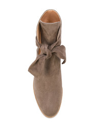 Коричневые замшевые ботильоны от Unützer