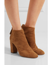 Коричневые замшевые ботильоны от Aquazzura