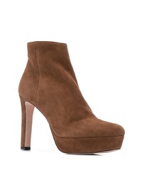 Коричневые замшевые ботильоны от Prada