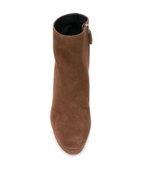 Коричневые замшевые ботильоны от Prada