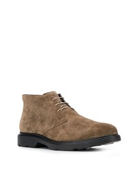Коричневые замшевые ботинки дезерты от Hogan