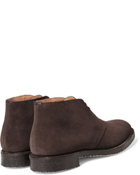 Коричневые замшевые ботинки дезерты от Church's