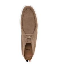 Коричневые замшевые ботинки дезерты от Hugo