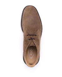 Коричневые замшевые ботинки дезерты от Tod's