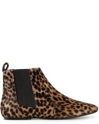 Женские коричневые замшевые ботинки челси с леопардовым принтом от Isabel Marant