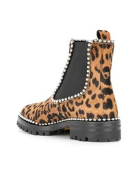 Женские коричневые замшевые ботинки челси с леопардовым принтом от Alexander Wang