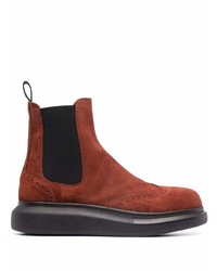 Мужские коричневые замшевые ботинки челси от Alexander McQueen