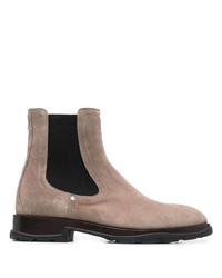 Мужские коричневые замшевые ботинки челси от Alexander McQueen