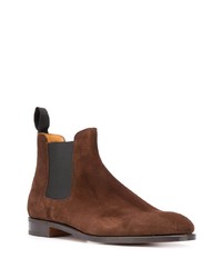 Мужские коричневые замшевые ботинки челси от John Lobb