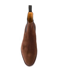 Мужские коричневые замшевые ботинки челси от John Lobb