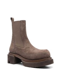 Мужские коричневые замшевые ботинки челси от Rick Owens