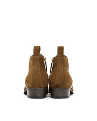 Мужские коричневые замшевые ботинки челси от Gucci