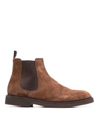 Мужские коричневые замшевые ботинки челси от Brunello Cucinelli