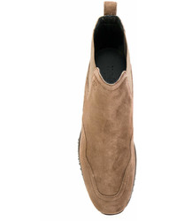 Женские коричневые замшевые ботинки челси от Hogan